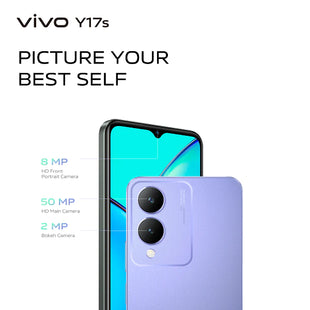 VIVO Y17S 8GB ( 4+4 GB) | 128 GB | 50 MP CAMERA | 5000 MAH GLITTER PURPLE