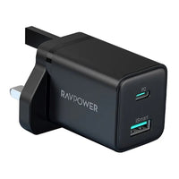 RAVPOWER RP-PC173 2-IN-1 20W USB CHARGER COMBO OFFLINE BLACK