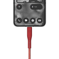 ENERGEA NYLOFLEX CABLE, CHARGE AND SYNC TOUGH LIGHTNING C89 MFI 1.5M –RED