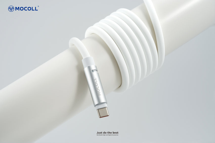 MOCOLL 240W USB-C to USB-C Fast Charging Cable, PD 3.1 Fragrances Design, Nylon Braided Durable Cord for Laptop, Tablet, Smartphone- White