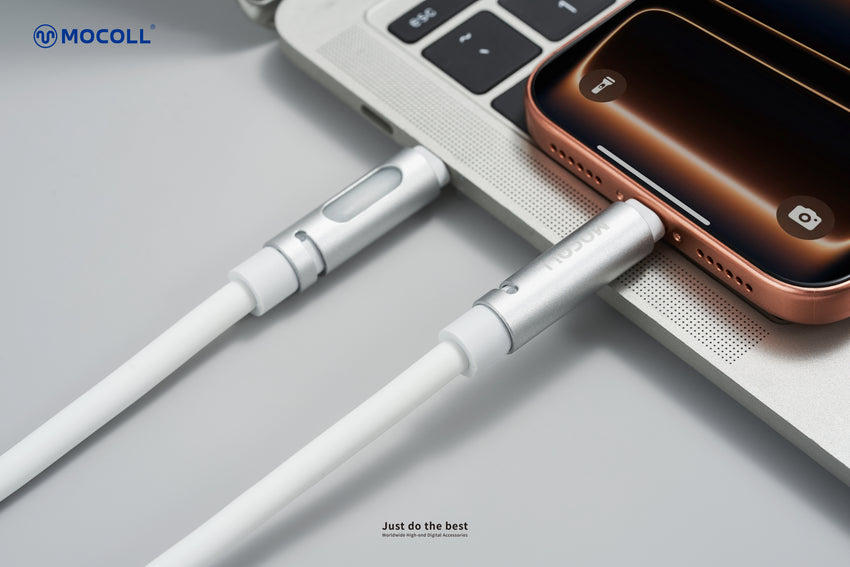 MOCOLL 240W USB-C to USB-C Fast Charging Cable, PD 3.1 Fragrances Design, Nylon Braided Durable Cord for Laptop, Tablet, Smartphone- White