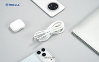 MOCOLL 240W USB-C to USB-C Fast Charging Cable, PD 3.1 Fragrances Design, Nylon Braided Durable Cord for Laptop, Tablet, Smartphone- White