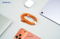 Mocoll MCC25-018: The 240W Fast Charging Cable (C-C) - Orange Color