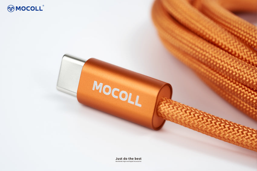 Mocoll MCC25-018: The 240W Fast Charging Cable (C-C) - Orange Color