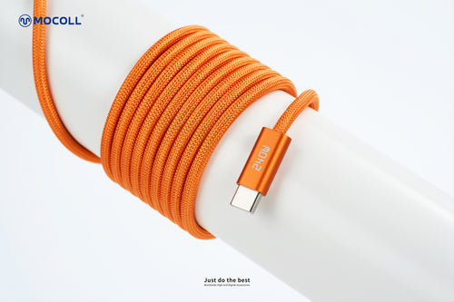 Mocoll MCC25-018: The 240W Fast Charging Cable (C-C) - Orange Color