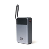 SIA Volt Link SIPB65WTC-GR POWER BANK 20K Mah 65W PD/PPS/QC  WITH BUILT IN TYPE-C CABLE GRAY