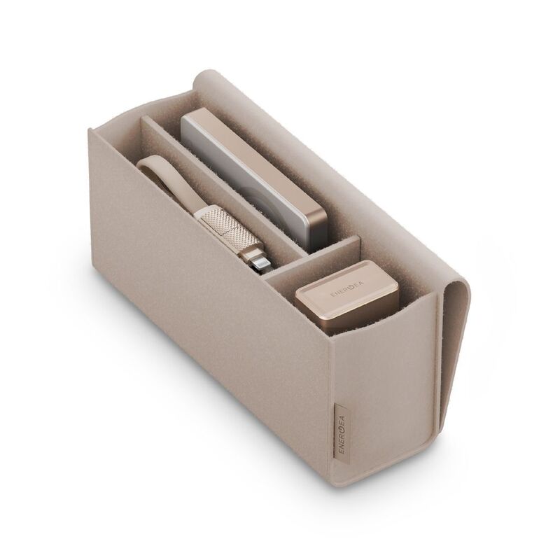 ENERGEA X BAZIC TRAVEL KIT, TRAVELWORLD ADAPTER 25 (GOLD) + ALUPAC 10K (GOLD) + ALUCABLE 15CM (GOLD) + BEIGE POUCH