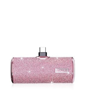 iWALK 4500mAh Powerbank for iPhone Built-In Type C Connector Diamond-Pink