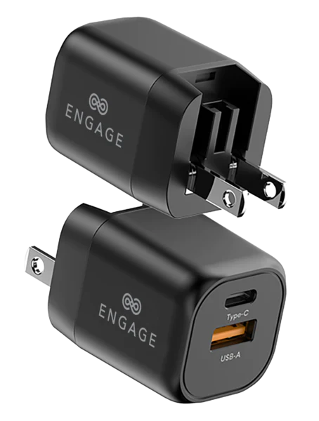 ENGAGE DUAL PORT 20W PD FAST CHARGER WITH INTERCHANGEABLE ADAPTER