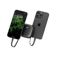 BAZIC GOPOWER FUSION, 3IN1 10000MAH POWERBANK WITH BUILT-IN USB-C AND LIGHTNING CABLE - TRUFFLE