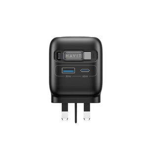 Havit UC252 A-UK Wall cgarger 65W +USB-C Cable BLK