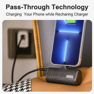 iWALK Link Me Plus Leather Coated Pocket Battery 4500mAh For iPhone - Leather Black