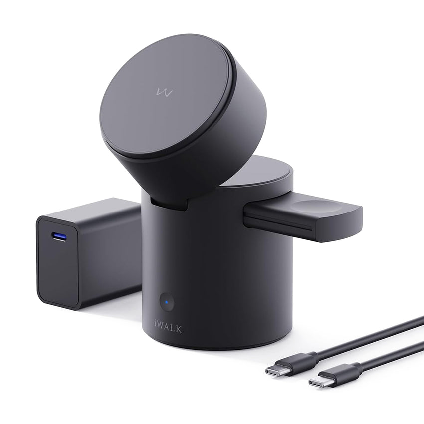 iWALK StandMe Auto 15W Wireless with Auto Rotation, Charging Station - Black