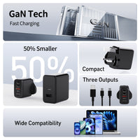 iWALK Leopard GAN 67W- 2C1A, iCPU Temperature Control, 67W Fast Charger - Black