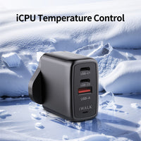 iWALK Leopard GAN 67W- 2C1A, iCPU Temperature Control, 67W Fast Charger - Black