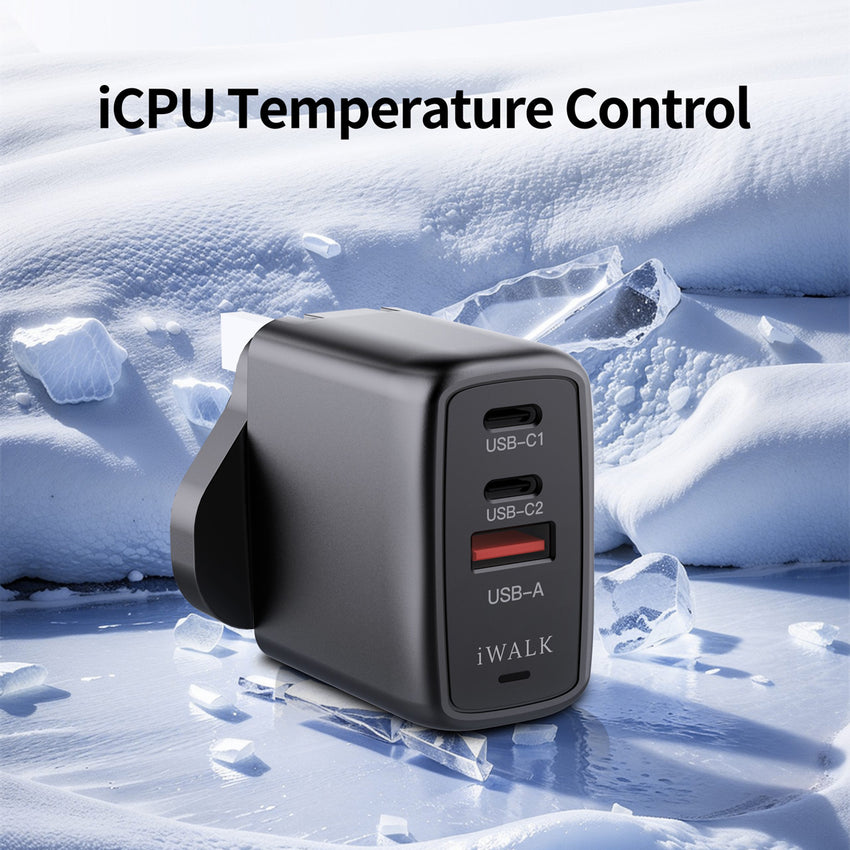 iWALK Leopard GAN 67W- 2C1A, iCPU Temperature Control, 67W Fast Charger - Black