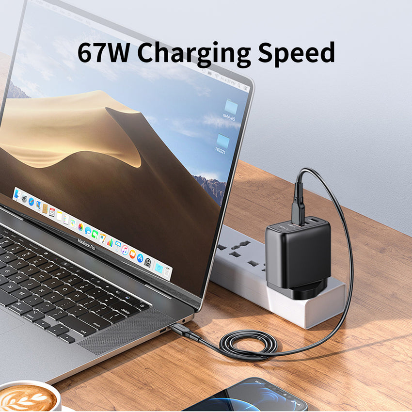 iWALK Leopard GAN 67W- 2C1A, iCPU Temperature Control, 67W Fast Charger - Black