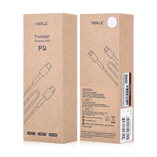 iWALK Twister 60W, Length 2 Meter, Skin Friendly Silicon Charging & Data Cable - White