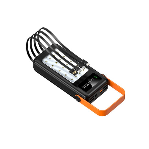 LEEDOR YM Camping Light with 4 Cable 648DX Power Bank - 120000mAh / Black