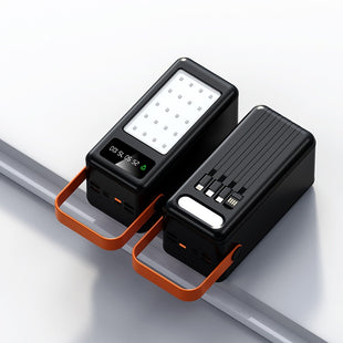 LEEDOR YM 120,000mAh Power Bank & Camping Light | 4-in-1 Charging Cable Included Black