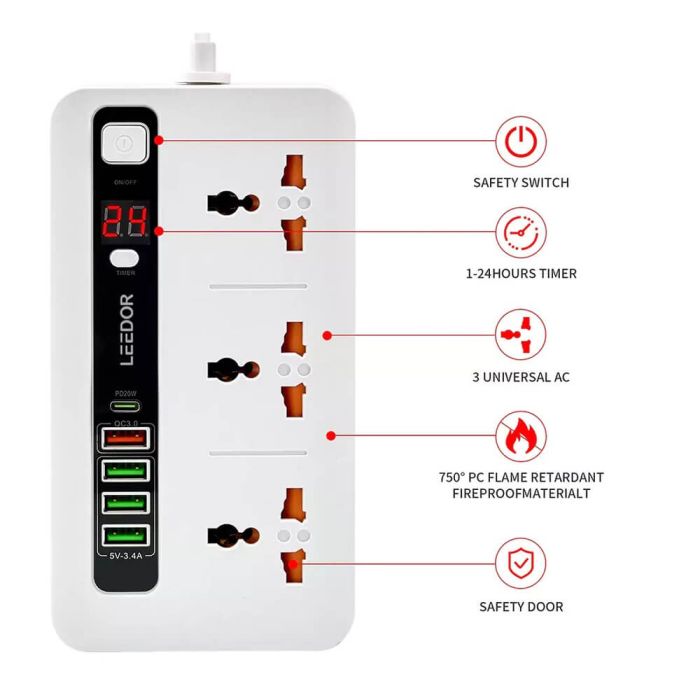 LEEDOR PD 20W Fast Charging USB C PD Charging Power Socket LD-401PD