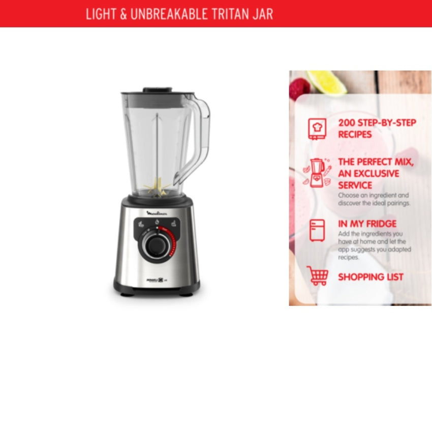 Moulinex High Speed Blender, 1200W – Gray