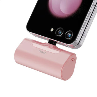 iWALK LinkPod-4 4500mAh Portable Charger with Built-In Type C & Pass-Through-Pink