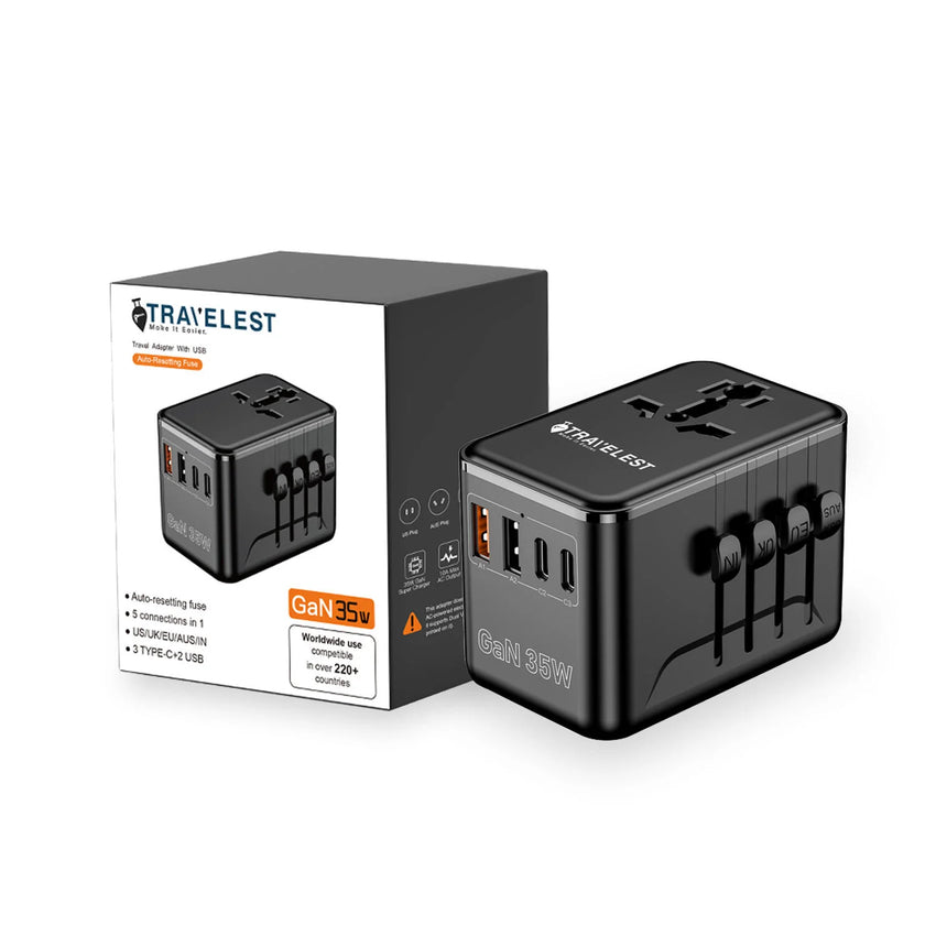 IWalk Travelest GaN 35W Travel Adapter- Black