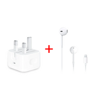 Apple Essentials Audio & Power Bundle: 20W USB-C Power Adapter + EarPods with Lightning Connector