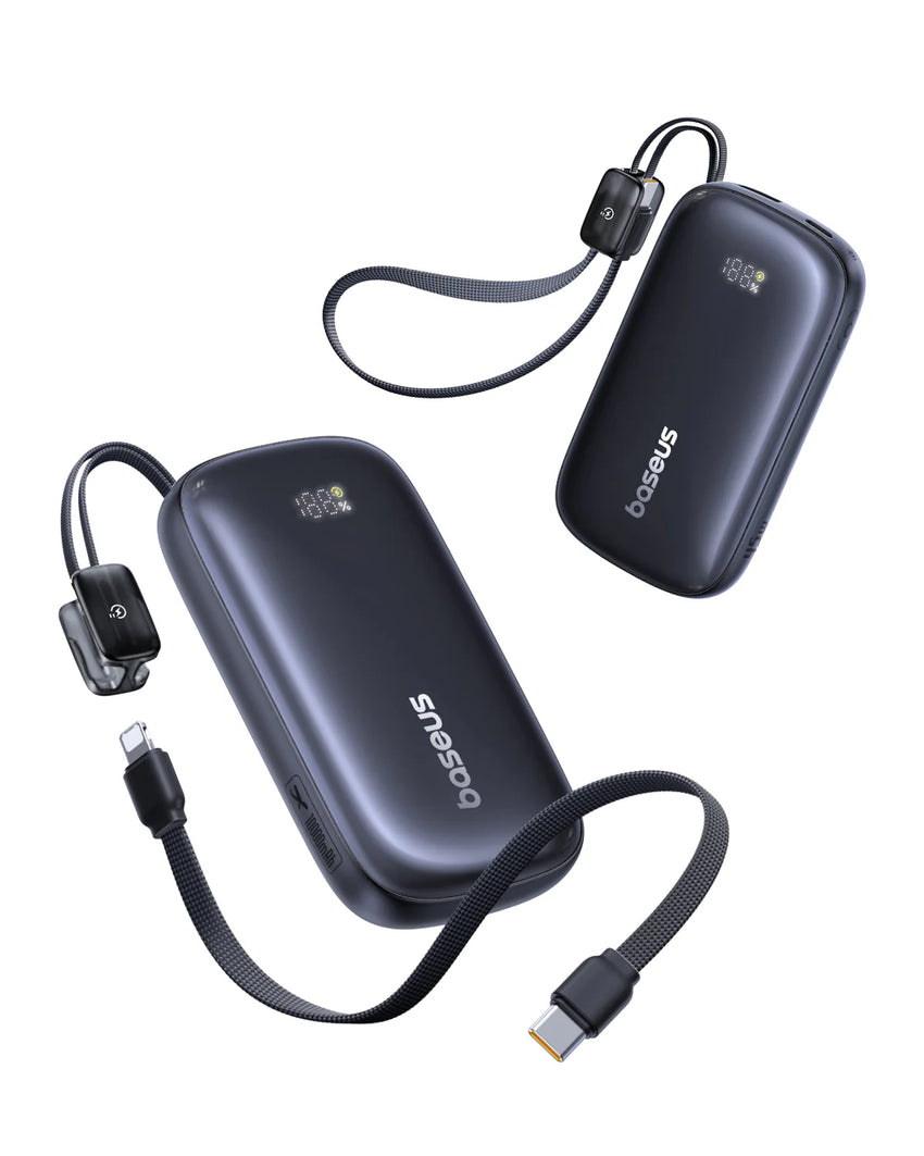 Baseus EnerFill FC21 QPow3 Ultra Digital Display Power Bank with Detachable Cable 10000mAh 45W - Cosmic Black