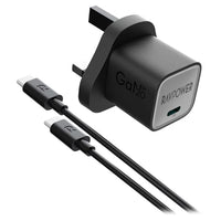 RAVPower RP-PC1057 PD20W Wall Charger + USB C to USB C Cable BLACK