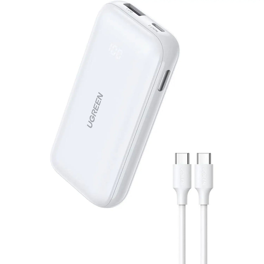 UGREEN 10000mAh PD-30WTwo-way Fast Charging Power Bank White PB501