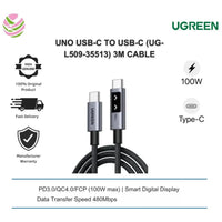 UGREEN Uno USB-C to USB-C PD Fast Charging Cable 3m 100w black L509