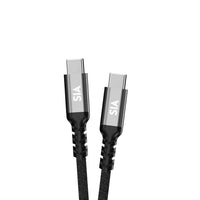 SIA BEAIDED C-C 100W CABLE WITH 10GBPS DATA TRANSMISSION SUPPORT VIDEO AND AUDIO, EMARK IC - 1.0M BLACK WITH GRAY SHELL