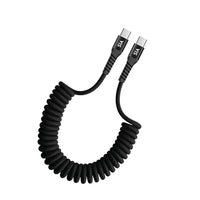 SIA BRAIDED RETRACTABLE TYPE-C TO TYPE-C CABLE 1.2M 60W BLACK