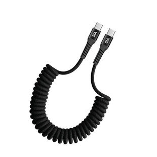SIA BRAIDED RETRACTABLE TYPE-C TO TYPE-C CABLE 1.2M 60W BLACK