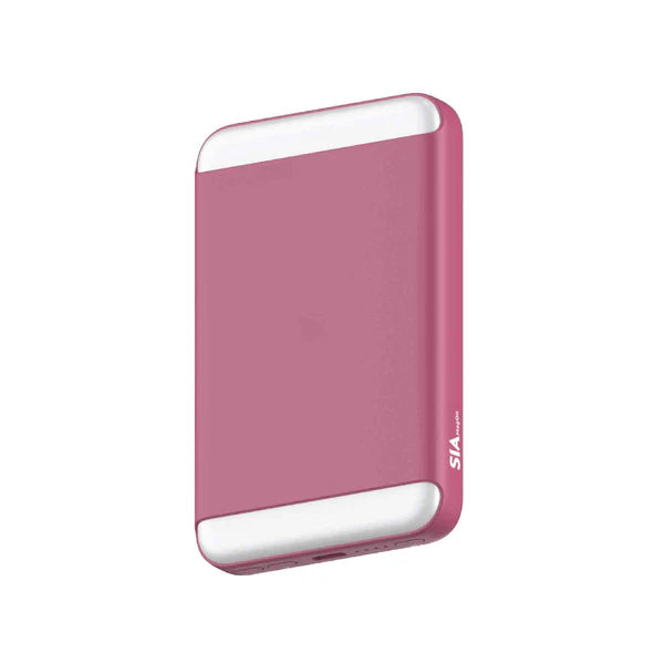 SIA MagOn SIPBMG8LD-PK Magnetic power bank PD 20W-Wireless Charging 15W With LED Light 8000Mah - Pink