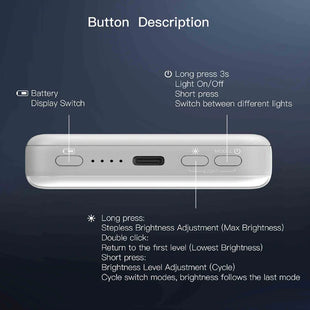 SIAMagOn SIPBMG8LD-BEG Magnetic power bank PD 20W-Wireless Charging 15W With LED Light 8000Mah - Beige