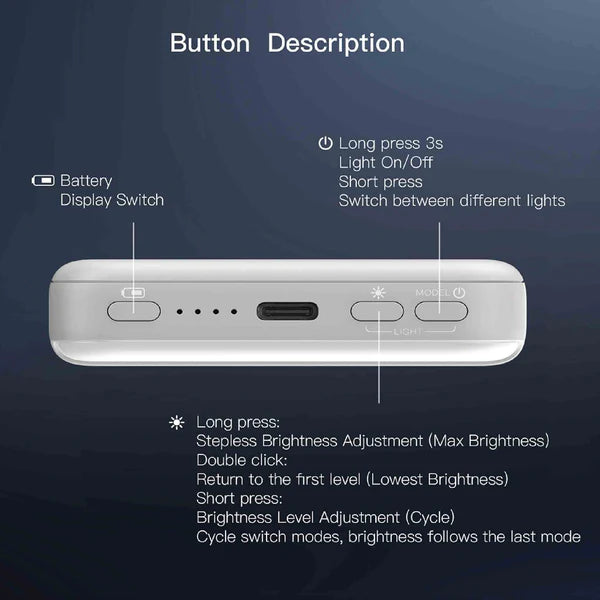 SIAMagOn SIPBMG8LD-BEG Magnetic power bank PD 20W-Wireless Charging 15W With LED Light 8000Mah - Beige