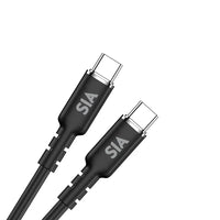SIA SILICONE TYPE-C TO TYPE-C CABLE 60W 1.2M BLACK