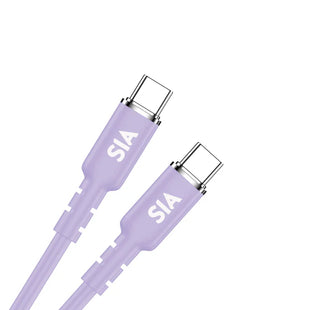 SIA SILICONE TYPE-C TO TYPE-C CABLE 60W 1.2M PURPLE
