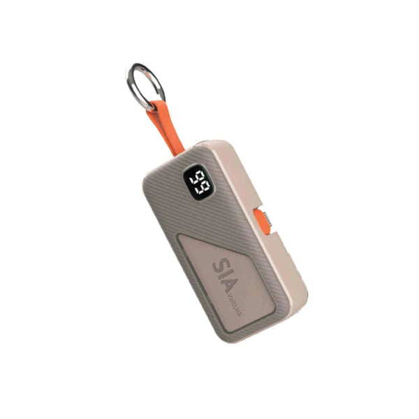 SIAVolt Link SIPBPLGL5-BEG Mini power bank lightning and Type-C plug  PD 20W 5000Mah -BEIGE