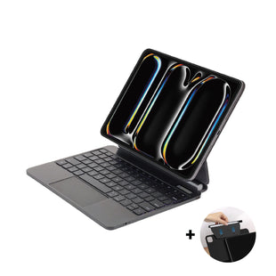 SIA Metal Magnetic Keyboard Pro 6 lines layout for ipad pro 11" 2024 with Pencil holder -black AR/ENG