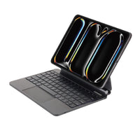 SIA Metal Magnetic Keyboard Pro 6 lines layout for ipad pro 11" 2024 with Pencil holder -black AR/ENG