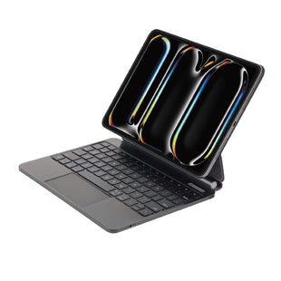 SIA Metal Magnetic Keyboard Pro 6 lines layout for ipad pro 11" 2024 with Pencil holder -black AR/ENG