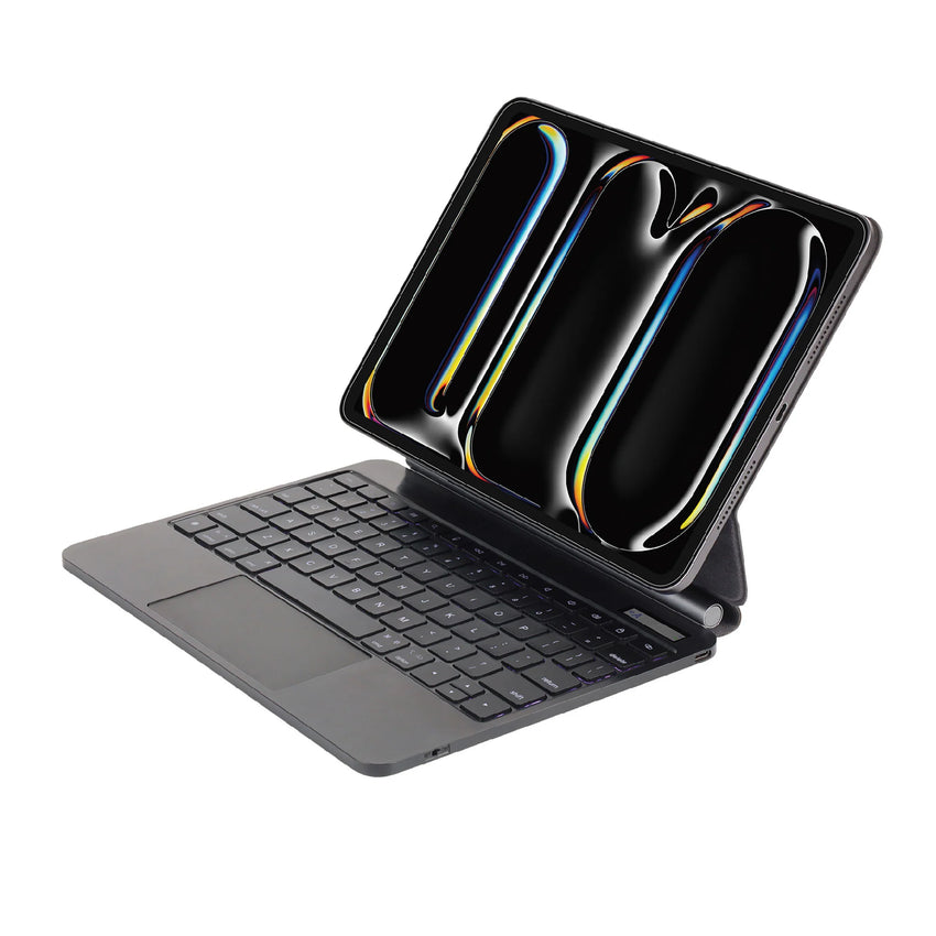 SIA Metal Magnetic Keyboard Pro 6 lines layout for ipad pro 11" 2024 with Pencil holder -black AR/ENG