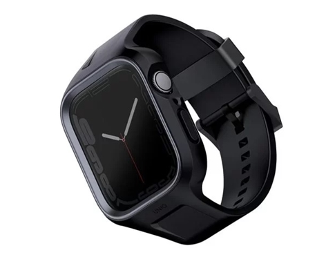 UNIQ MONOS 2-IN-1 APPLE WATCH STRAP WITH HYBRID CASE 45/44MM - MIDNIGHT BLACK (BLACK) EOL