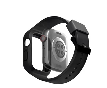 UNIQ MONOS 2-IN-1 APPLE WATCH STRAP WITH HYBRID CASE 45/44MM - MIDNIGHT BLACK (BLACK) EOL