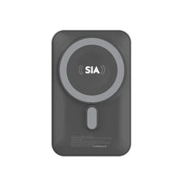 SIA Magnetic power bank With Built in RGB cooling fan AND Aluminum alloy stand for IPHONE AND I-WATCH PD 20W-Wireless Charging 15W  10000Mah - GRAY