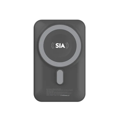 SIA Magnetic power bank With Built in RGB cooling fan AND Aluminum alloy stand for IPHONE AND I-WATCH PD 20W-Wireless Charging 15W  10000Mah - GRAY
